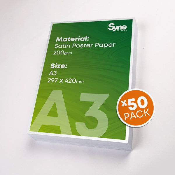 A3 - Satin Paper Posters 200gsm - Pack of 50